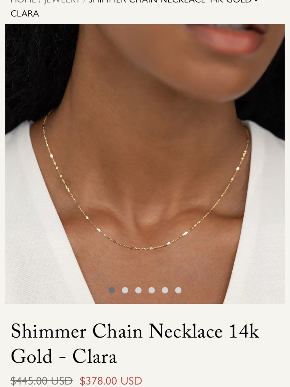Linjer Shimmer Chain Necklace 14k gold - Picture 5 of 8